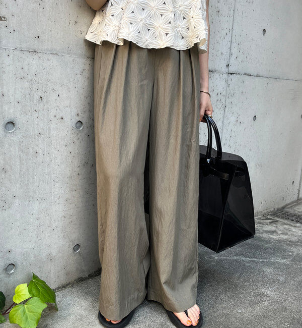  「シャンブレータックワイドパンツ」|チノ|