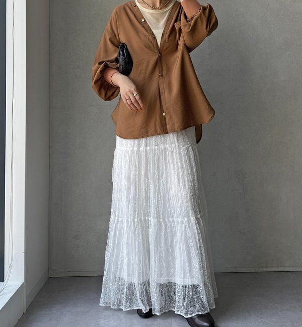  「【新色追加】GOLDボタンVVシャツ」|シャツ・ブラウス|