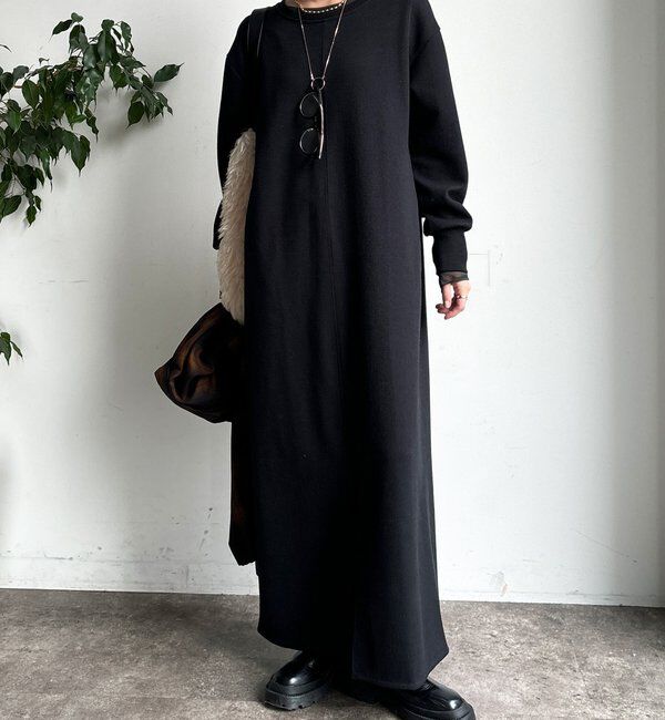  「ブークレーダンボールロングスリーブワンピース」|ワンピース|