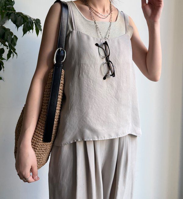  「【セットアップ対応】キュプラレーヨンキャミ」|シャツ・ブラウス|ベージュ