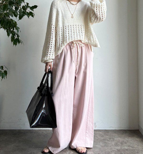  「【WEB限定】メッシュ編みニットプルオーバー」|ニット・セーター|