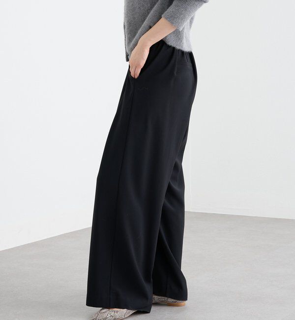  「【ウォッシャブル】【シーズンレスで使える】タックワイドスラックス」|チノ|