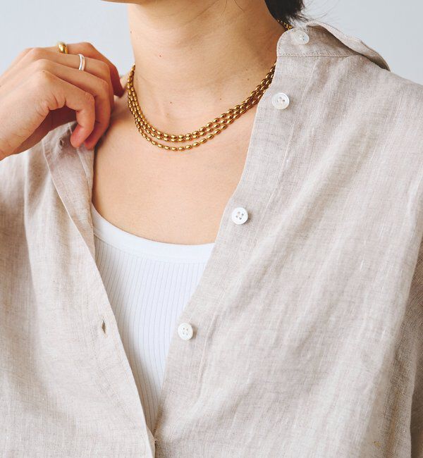  「【R.good（アールドットグッド）】オーバルボールロングネックレス」|リング|