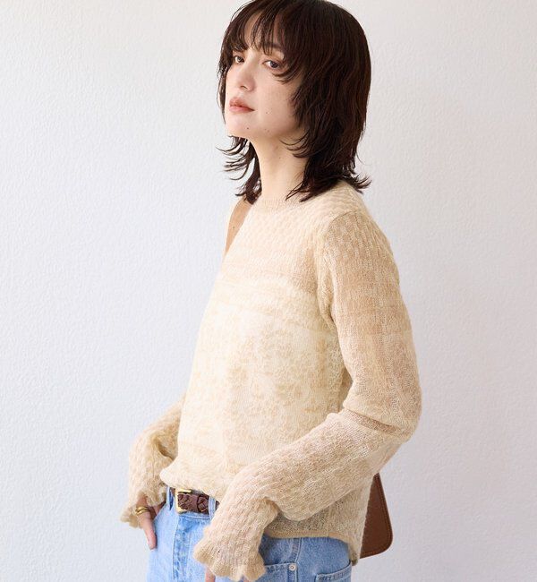  「【a Nice （ア ・ニース）】モヘヤジャカードニット」|ニット・セーター|