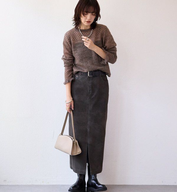  「【a Nice （ア ・ニース）】モヘヤジャカードニット」|ニット・セーター|