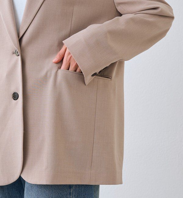  「予約【こなれ感抜群/接触冷感機能付き】ワイドショルダージャケット」|テーラードジャケット|