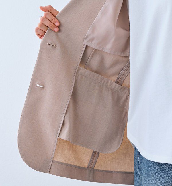  「予約【こなれ感抜群/接触冷感機能付き】ワイドショルダージャケット」|テーラードジャケット|