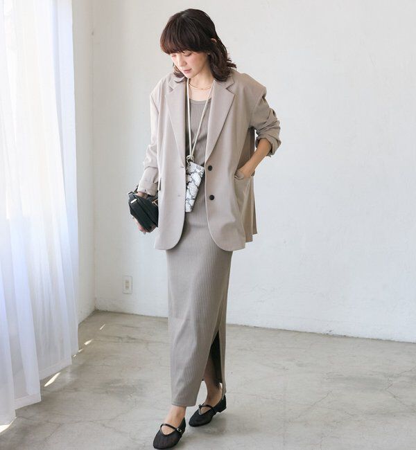  「予約【こなれ感抜群/接触冷感機能付き】ワイドショルダージャケット」|テーラードジャケット|