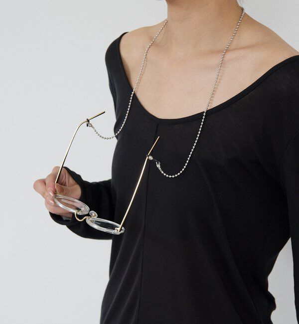  「グラスボールチェーンネックレス」|リング|