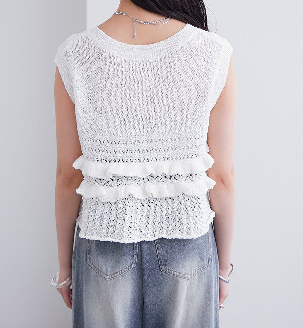  「フリルニットベスト」|ニット・セーター|