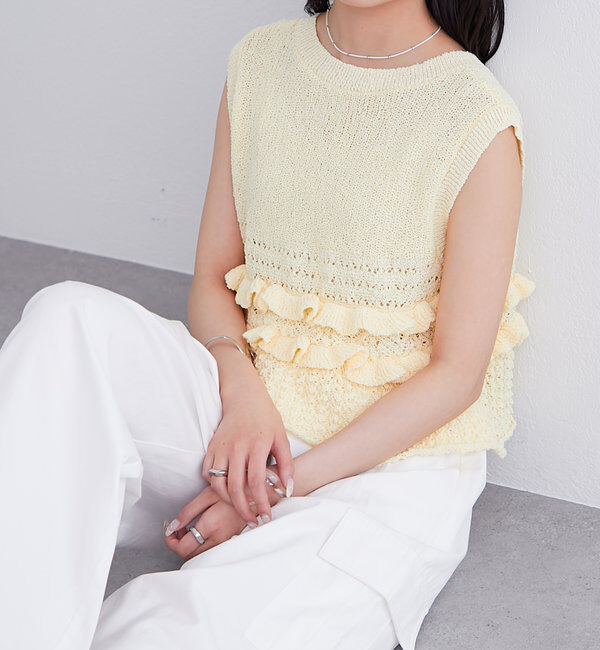  「フリルニットベスト」|ニット・セーター|