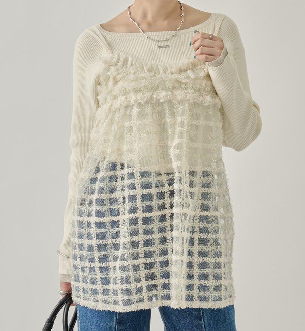  「シャイニーチェックキャミチュニック」|シャツ・ブラウス|