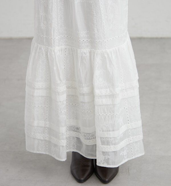  「パネルレースギャザースカート」|スカート|