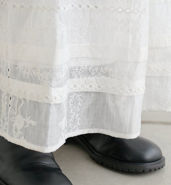  「パネルレースギャザースカート」|スカート|