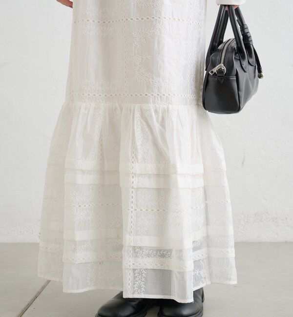  「パネルレースギャザースカート」|スカート|