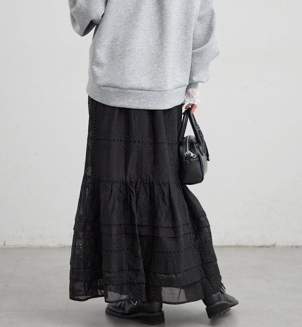 「パネルレースギャザースカート」|スカート|
