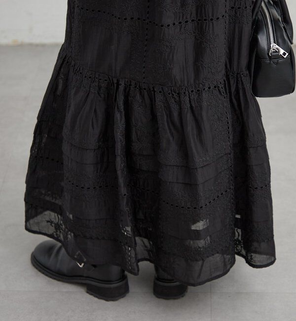  「パネルレースギャザースカート」|スカート|