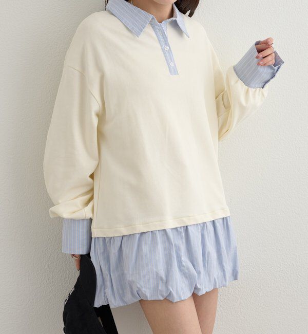  「バルーン切り替えミニワンピース」|ワンピース|