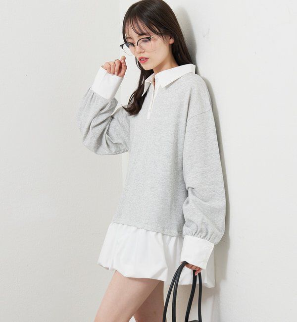  「バルーン切り替えミニワンピース」|ワンピース|