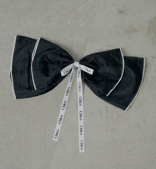  「シアーBIGリボンバレッタ」|その他|ブラック