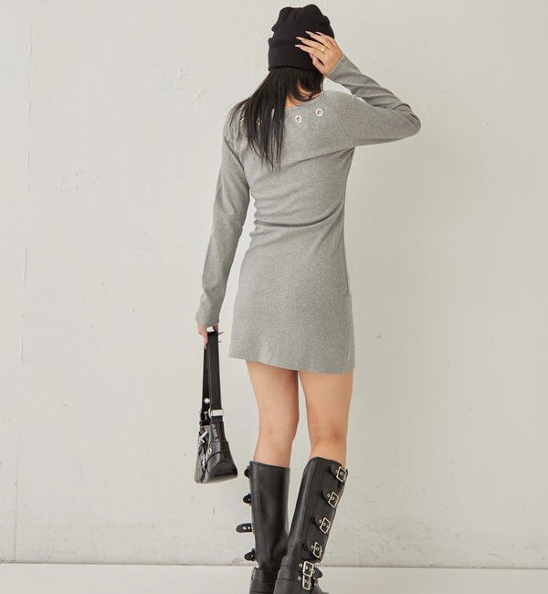  「アイレットリブワンピース」|ワンピース|