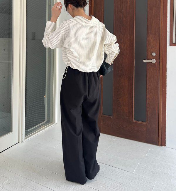  「Vネックストライプショートシャツ」|シャツ・ブラウス|