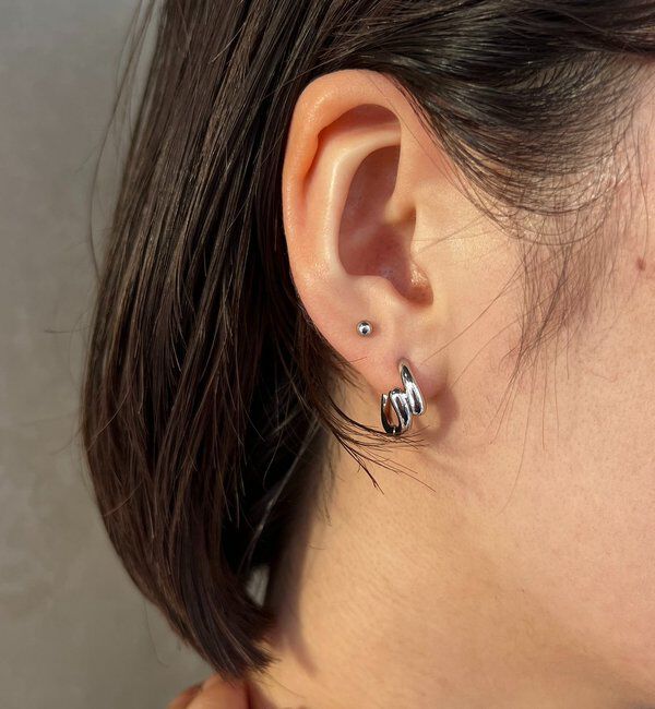  「〈GOLDY/ゴールディ〉コンビワンタッチフープピアス」|リング|シルバー