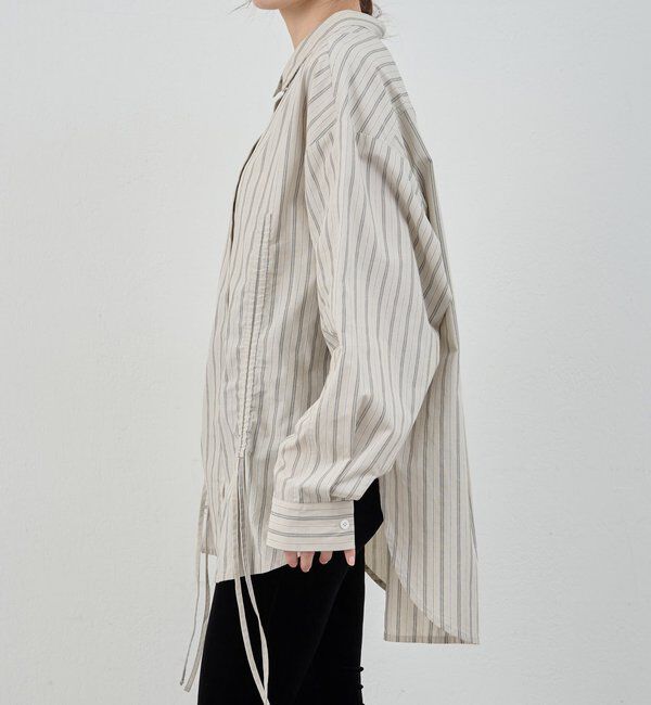  「ストライプギャザーブラウス」|シャツ・ブラウス|
