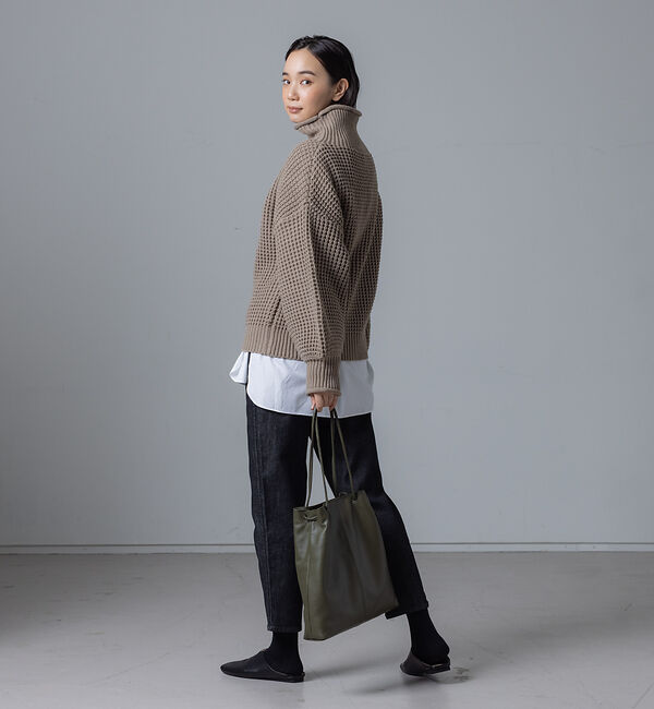 collex「ワッフルタートルニットプルオーバー」|ニット・セーター|