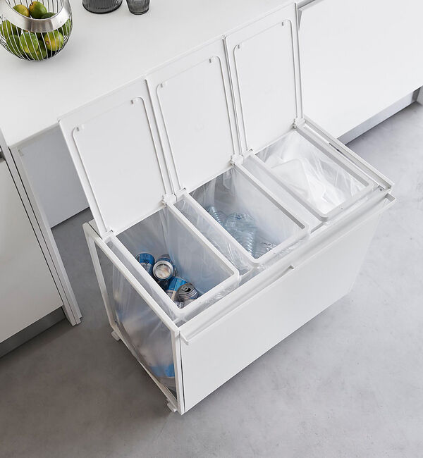 collex「【tower/タワー】蓋付き目隠し分別ダストワゴン 45L 3分別 キッチン ゴ」|その他|