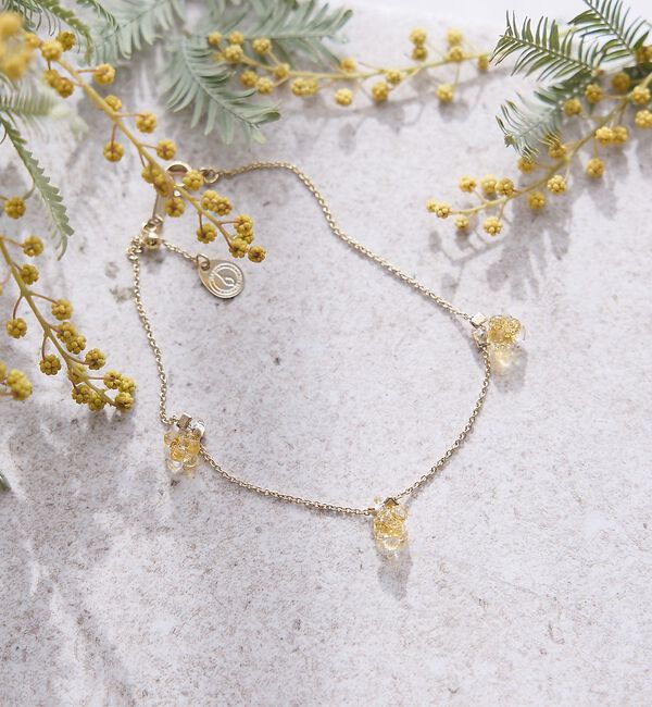 collex「【HARIO Lampwork Factory】ブレスレット ひとふさのミモザ」|ブレスレット・バングル|イエロー