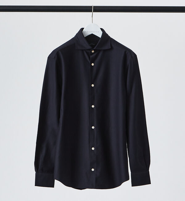 ABAHOUSE「【FLEX SHIRTS】コンパクト モクロディ 無地シャツ」|シャツ・ブラウス|ダークネイビー