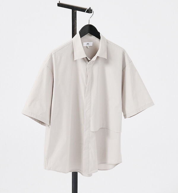 ABAHOUSE「【AH ABAHOUSE / セットアップ対応】撥水 ストレッチ 半袖シャツ」|シャツ・ブラウス|ライトグレー
