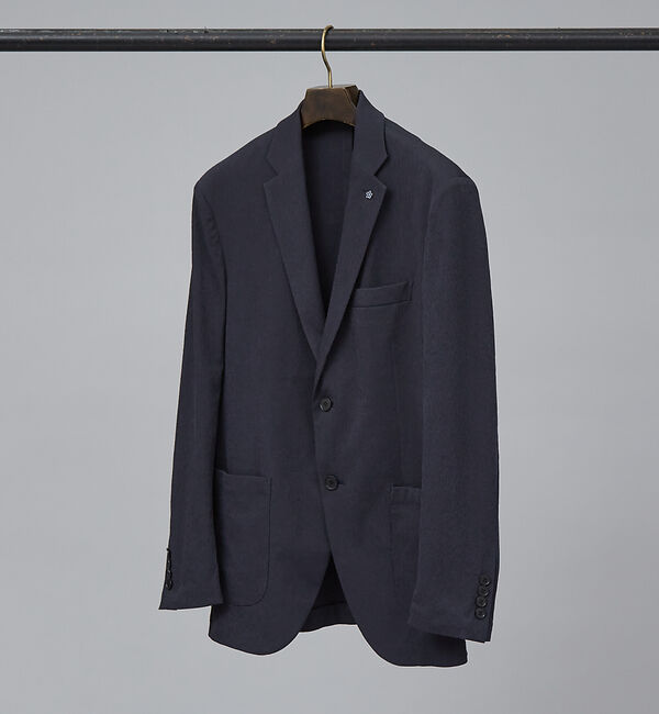 ABAHOUSE「【セットアップ対応/FLEX JACKET】 PE-wrinkle ワッシャージ」|テーラードジャケット|ダークネイビー