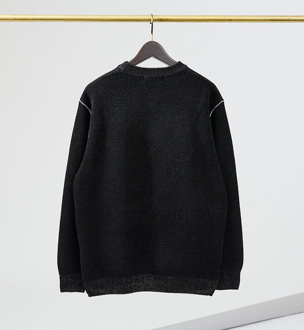 ABAHOUSE「ダブルフェイス モールカノコ プルオーバー ライン切替えニット」|ニット・セーター|