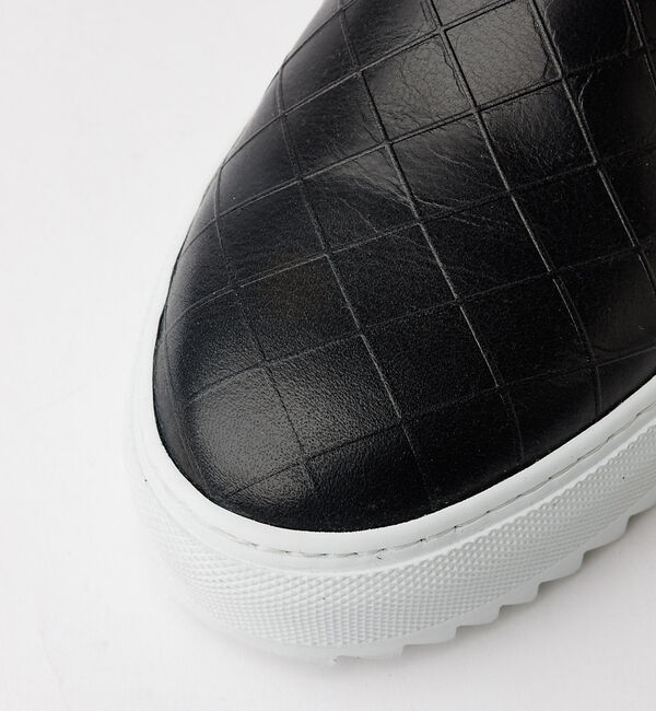 alfredoBANNISTER「【Margom社】厚底シャークソール 格子 レザー スリッポン スニーカー【予約」|スニーカー|