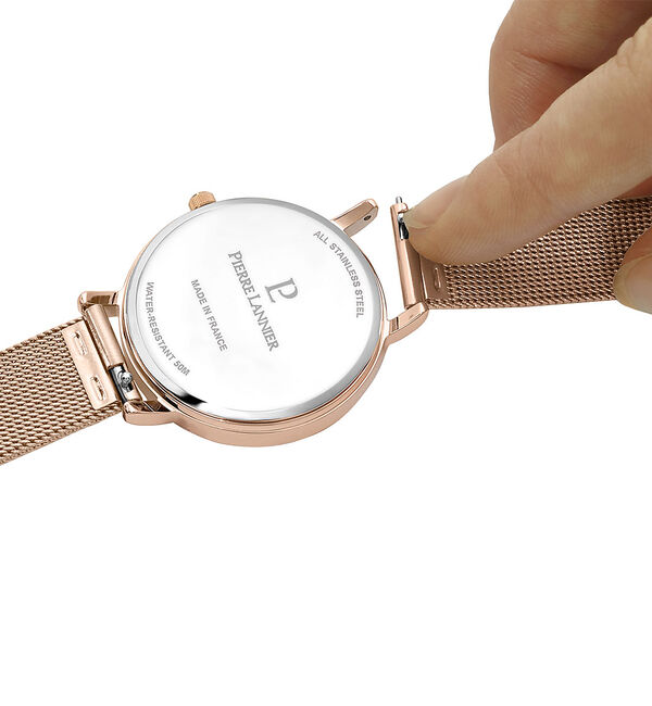 Rouge vif「【PIERRE LANNIER】symphonyメッシュベルト P091L・P0」|腕時計|