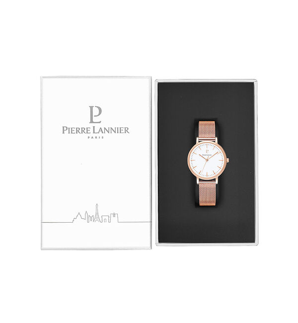 Rouge vif「【PIERRE LANNIER】symphonyメッシュベルト P091L・P0」|腕時計|