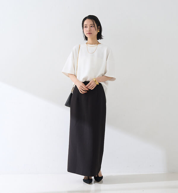 Rouge vif「【セットアップ対応】【3サイズ展開】ストレッチダブルクロスタイトスリットスカート」|スカート|