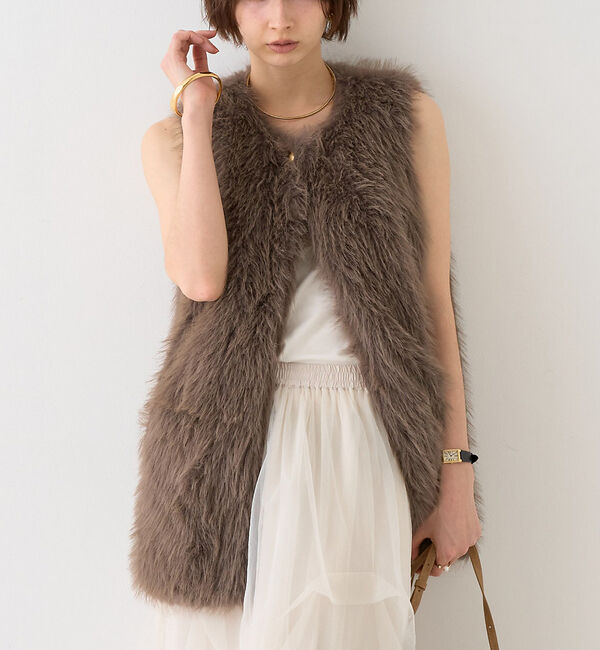 Rouge vif「【一部店舗限定】エコファーベスト」|ダウンベスト・ベスト|モカ