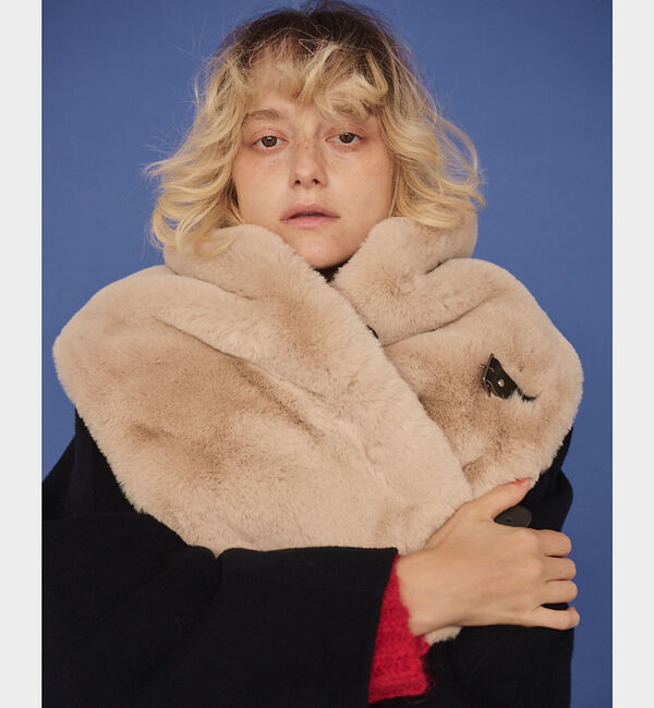 Rouge vif「【HELEN MOORE/ヘレンムーア】バックル付フェイクファースカーフ / ス」|マフラー|