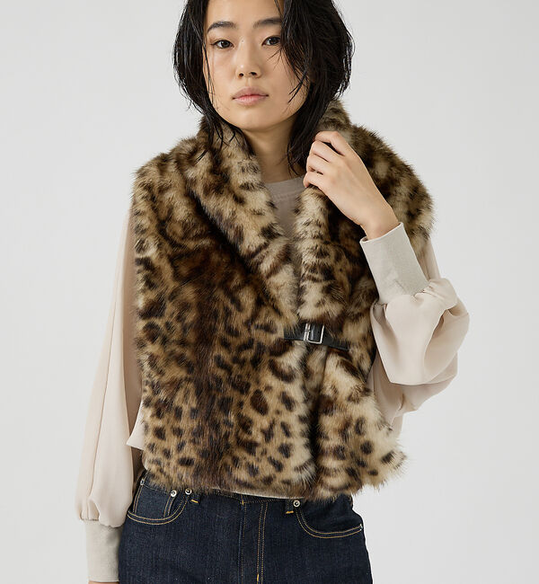 Rouge vif「【HELEN MOORE/ヘレンムーア】バックル付フェイクファースカーフ / ス」|マフラー|