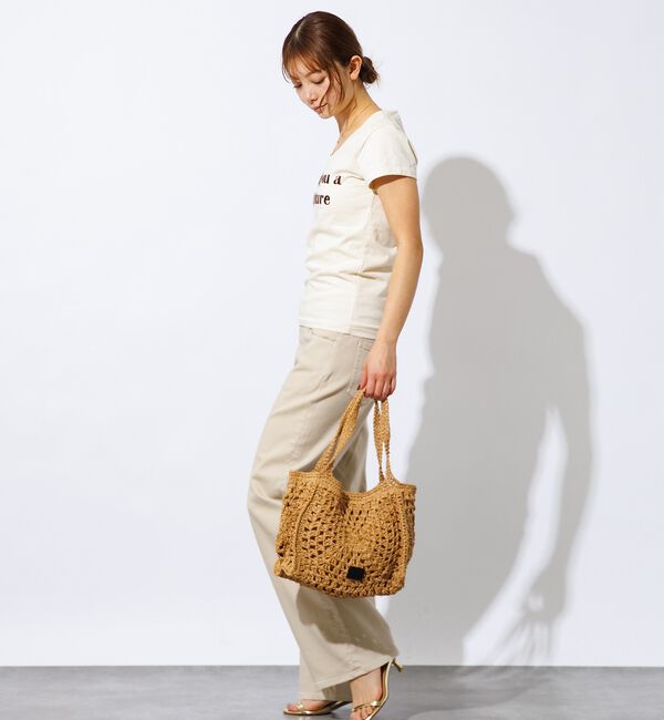 Rouge vif「【Swaraj /スワラージ】手編みペーパーラフィアトートBAG/トートバッグ【」|トートバッグ|