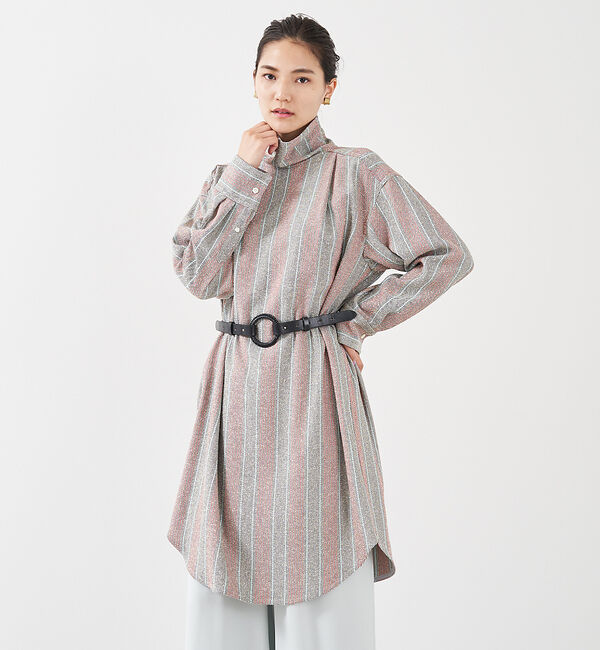 qualite「ループストライプワンピース」|ワンピース|ダークオレンジ