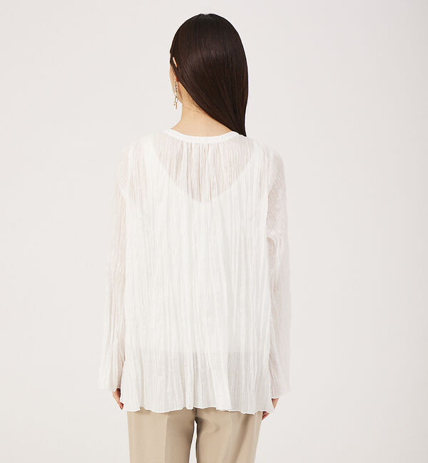 qualite「ドビーストライププリーツシャツ」|シャツ・ブラウス|