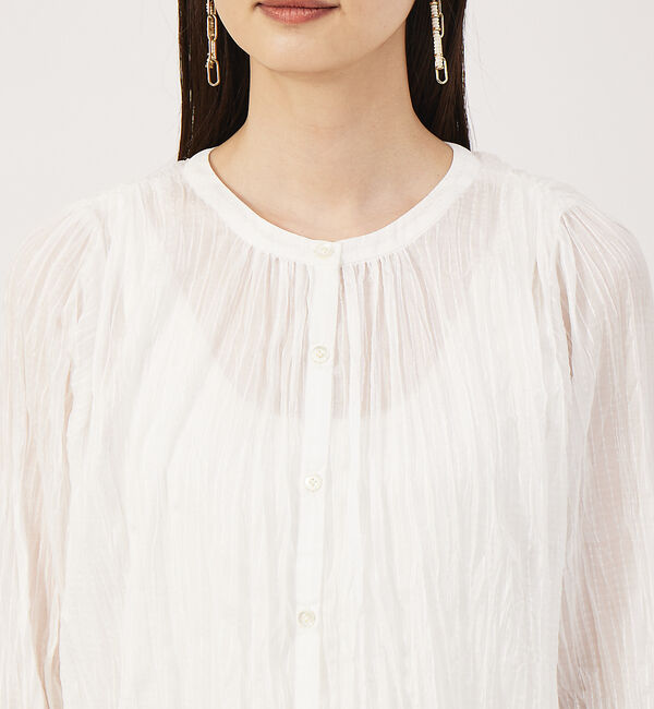 qualite「ドビーストライププリーツシャツ」|シャツ・ブラウス|