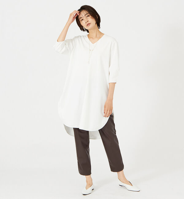 qualite「ロングチュニックカットソー」|Tシャツ・カットソー|