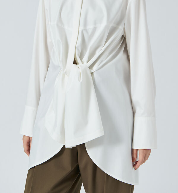 qualite「サイドボタンドレープブラウス」|シャツ・ブラウス|