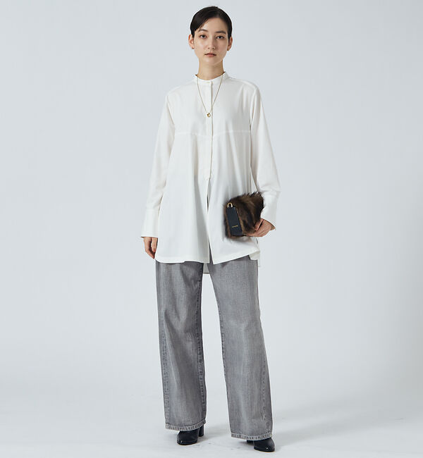 qualite「サイドボタンドレープブラウス」|シャツ・ブラウス|