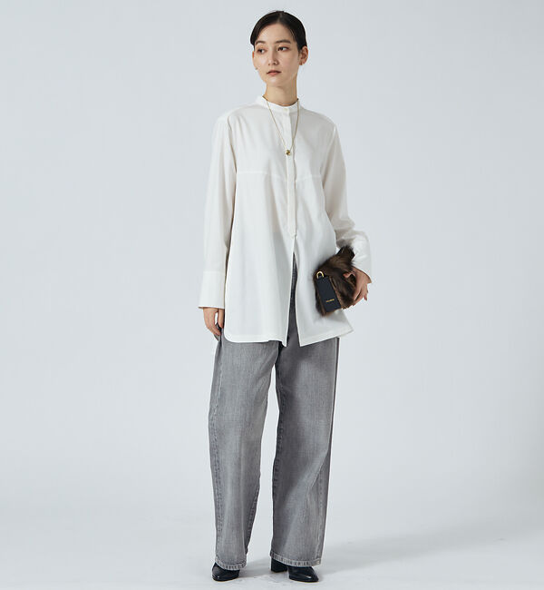 qualite「サイドボタンドレープブラウス」|シャツ・ブラウス|